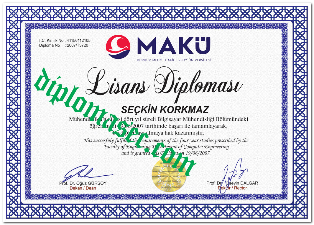 Boş Diploma Doldurma